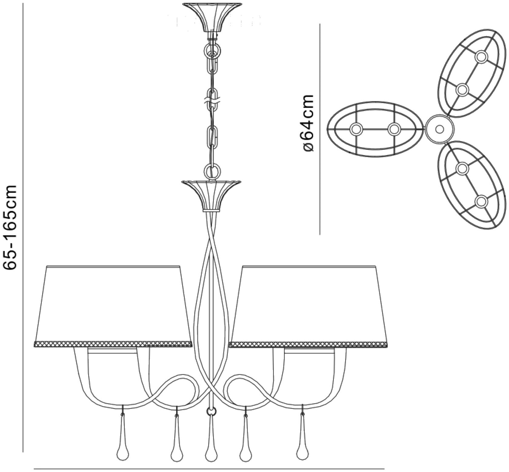Paola Silver-Cream Ceiling Lights Mantra Multi Arm Fittings